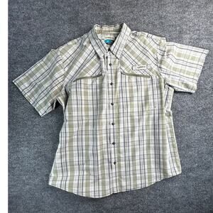 Magellan Outdoors Men’s XL Green Plaid Vented Fishing Shirt Short Sleeve